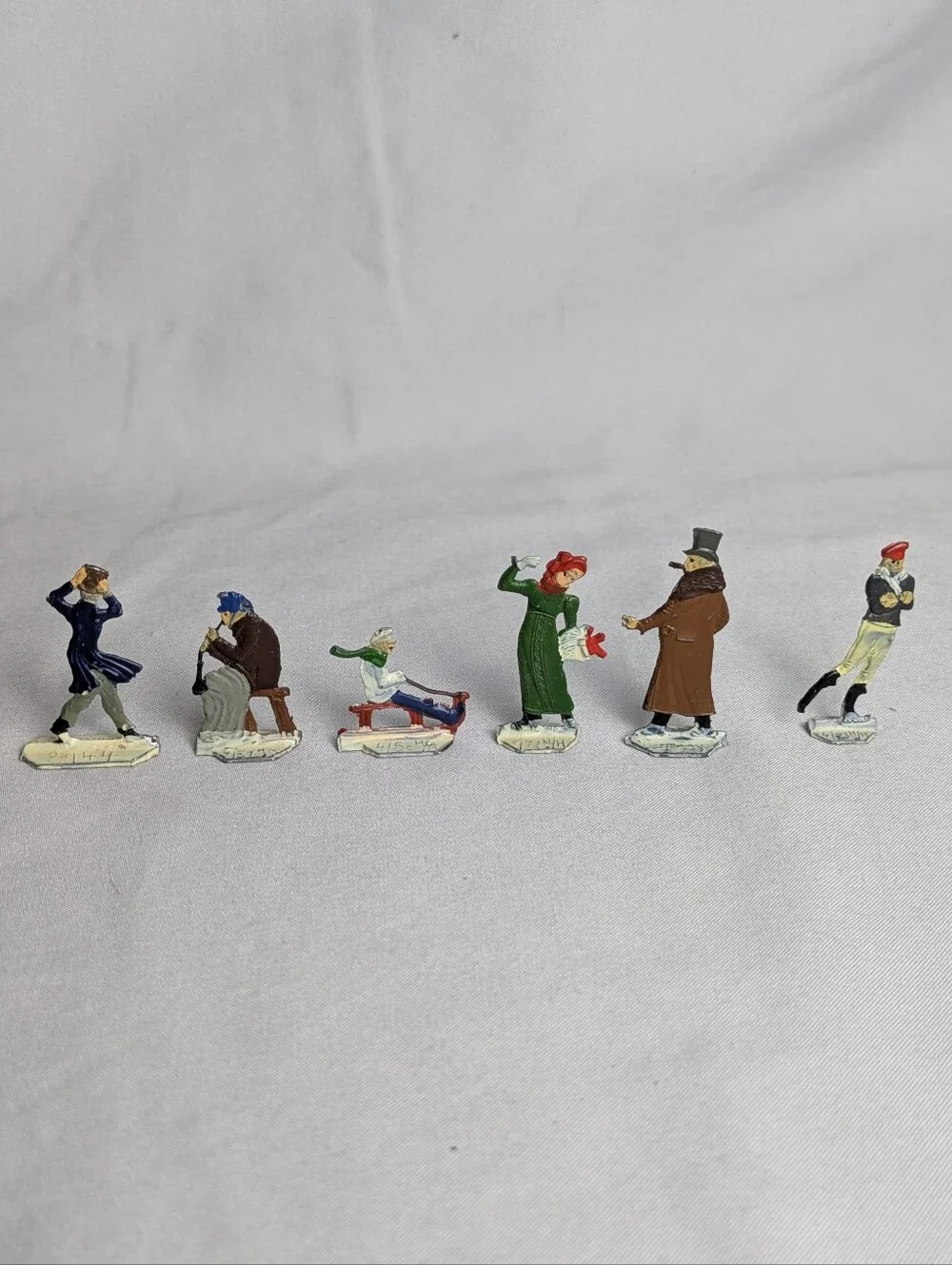 Hans Heinrichsen German Figures Skaters Winter Scene Lead Zinnfiguren Flats